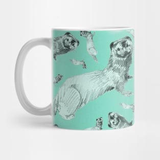 Mink in bleu pattern Mug